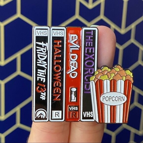 Horror Movie Night Enamel Pin/ Brooch Lapel - Picture 1 of 6